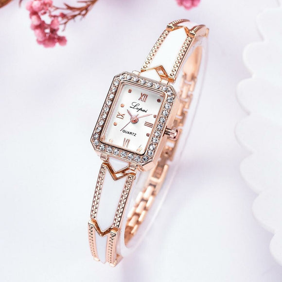 Montre LVPAI BLanche Doré الساعة الذهبية