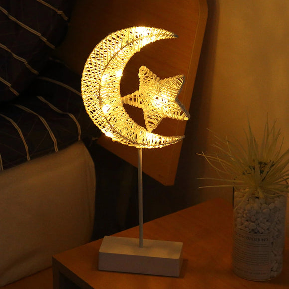 مصباح LED على شكل قمر ونجم / Lampe LED en forme de lune et d'étoile